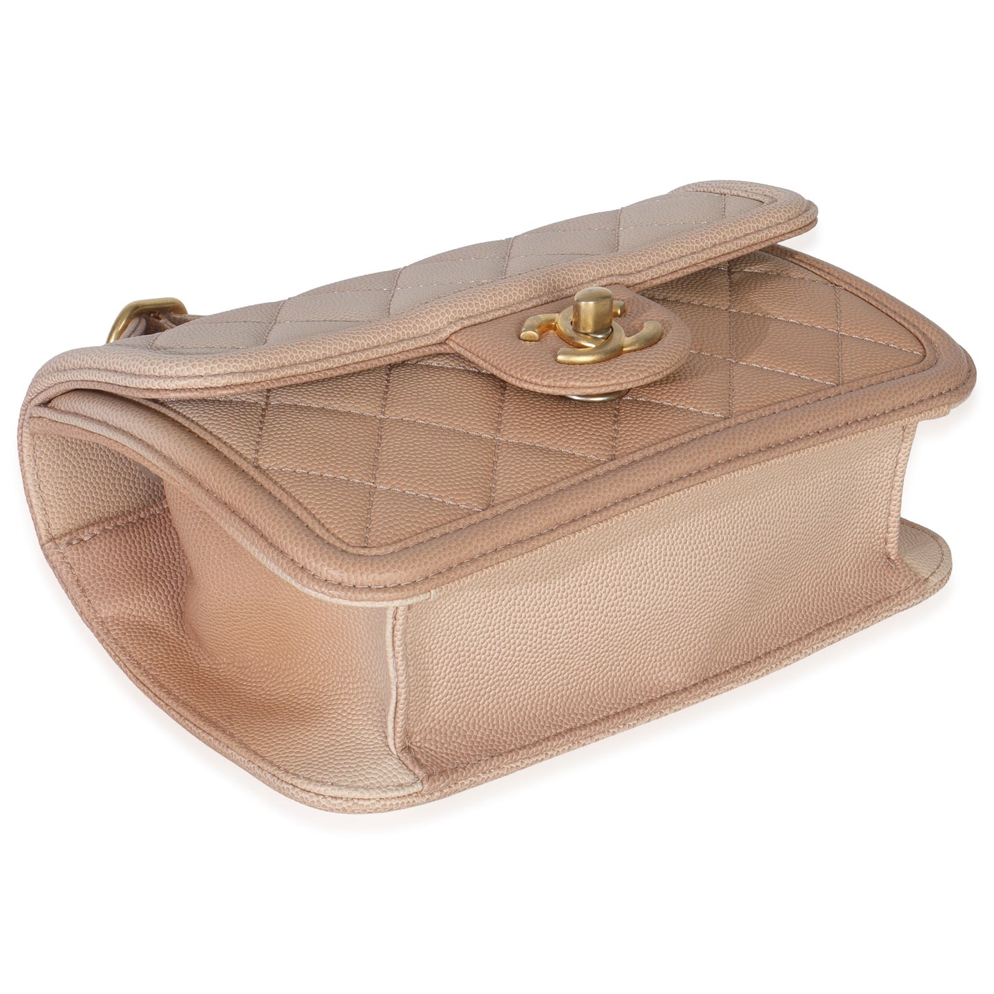 Chanel Beige Quilted Ombre Caviar Small Sunset On The Sea Belt Bag
