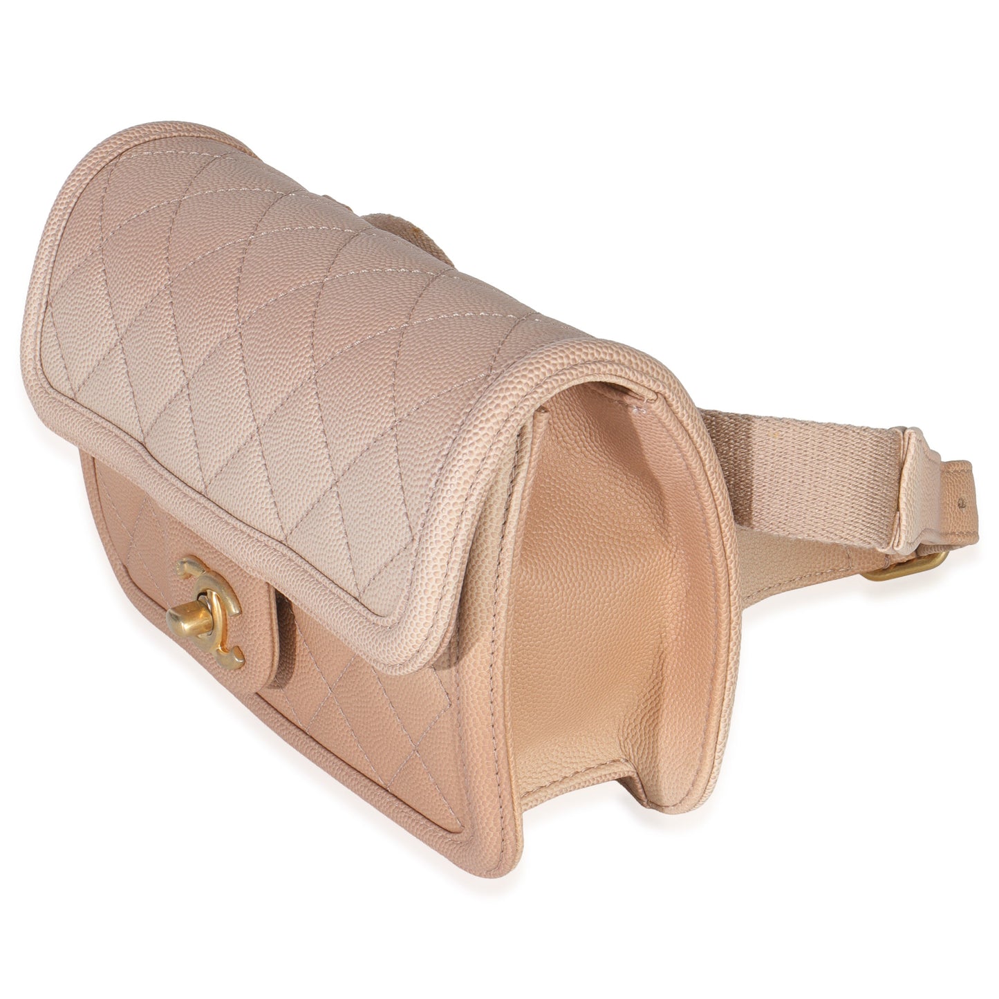Chanel Beige Quilted Ombre Caviar Small Sunset On The Sea Belt Bag