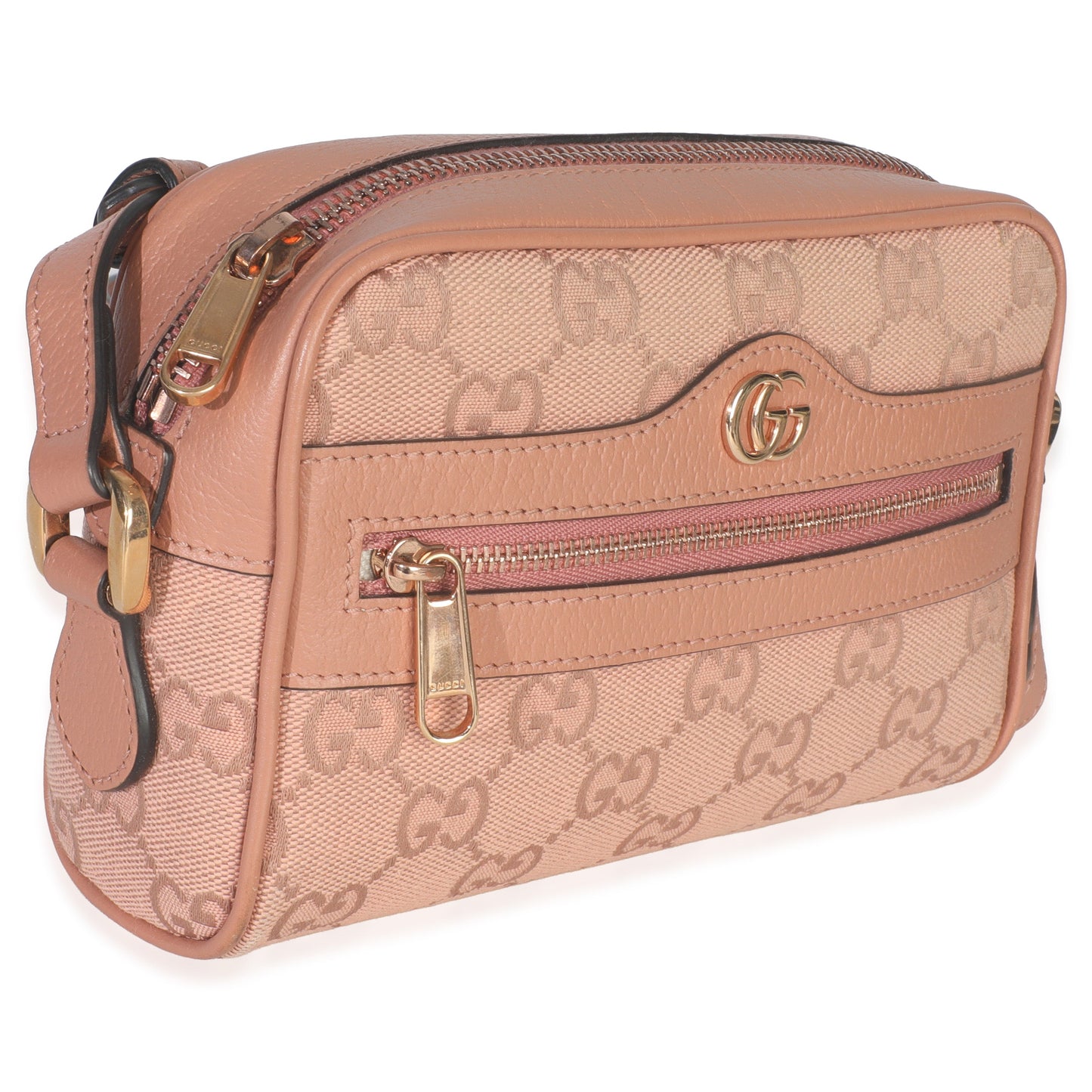 Gucci Pink GG Canvas Mini Ophidia Shoulder Bag