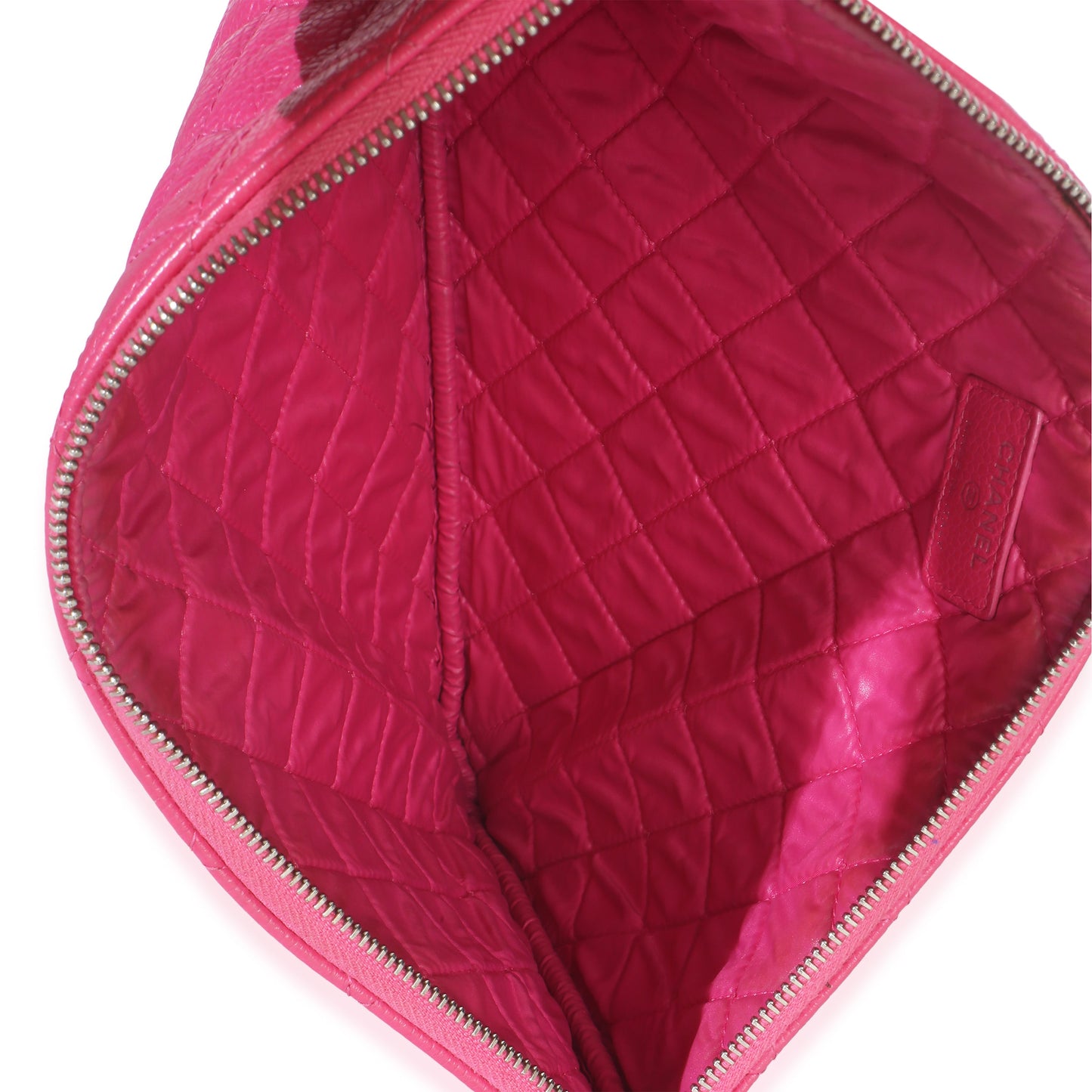 Chanel Pink Quilted Lambskin Medium Casino Beauty CC Cosmetic Case