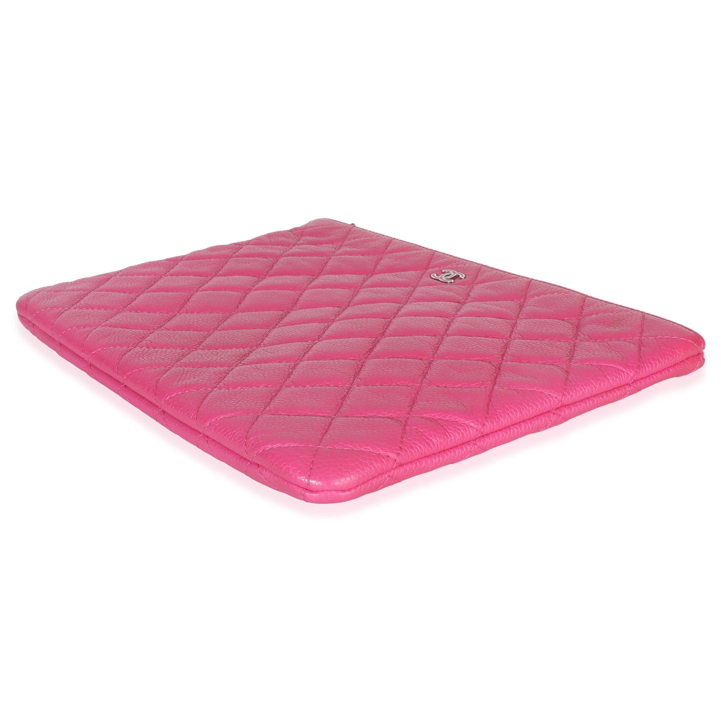 Chanel Pink Quilted Lambskin Medium Casino Beauty CC Cosmetic Case