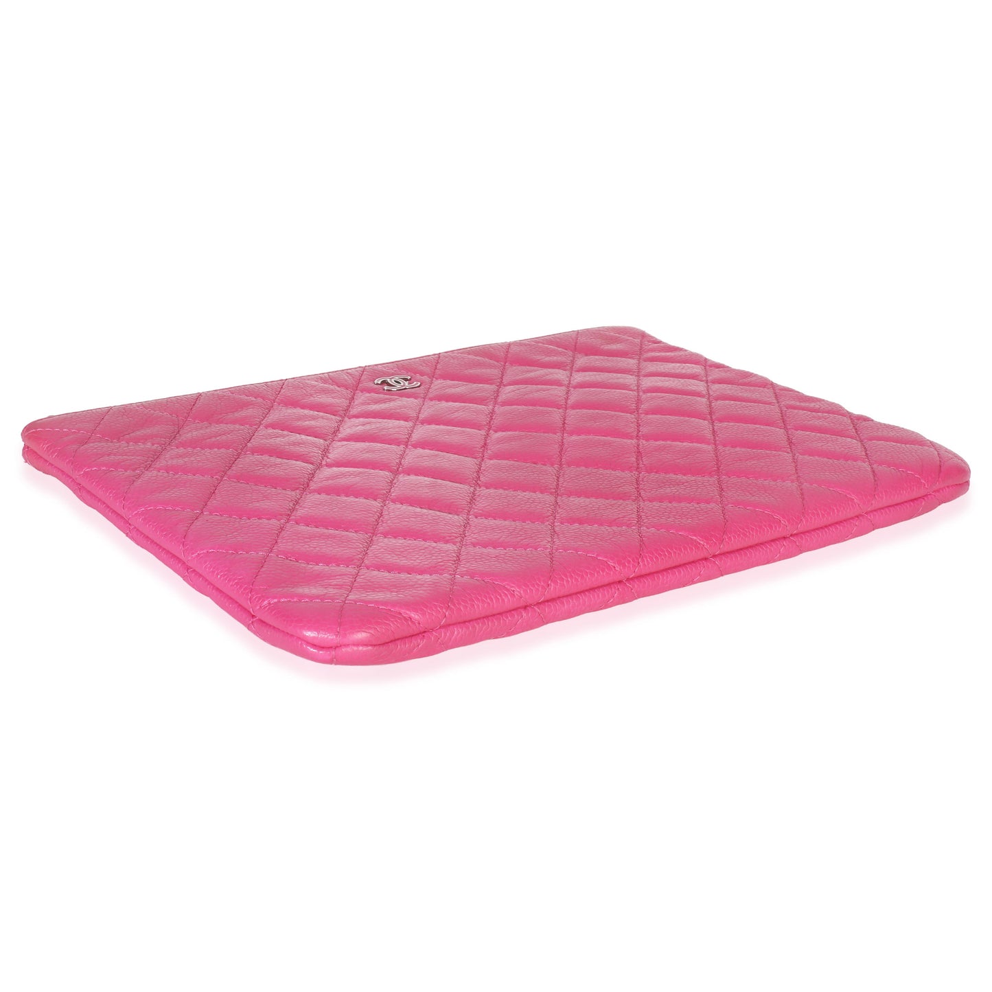 Chanel Pink Quilted Lambskin Medium Casino Beauty CC Cosmetic Case