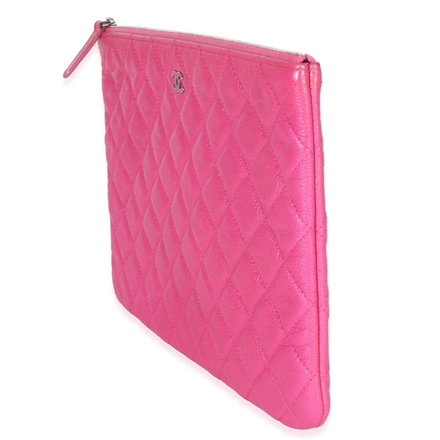 Chanel Pink Quilted Lambskin Medium Casino Beauty CC Cosmetic Case