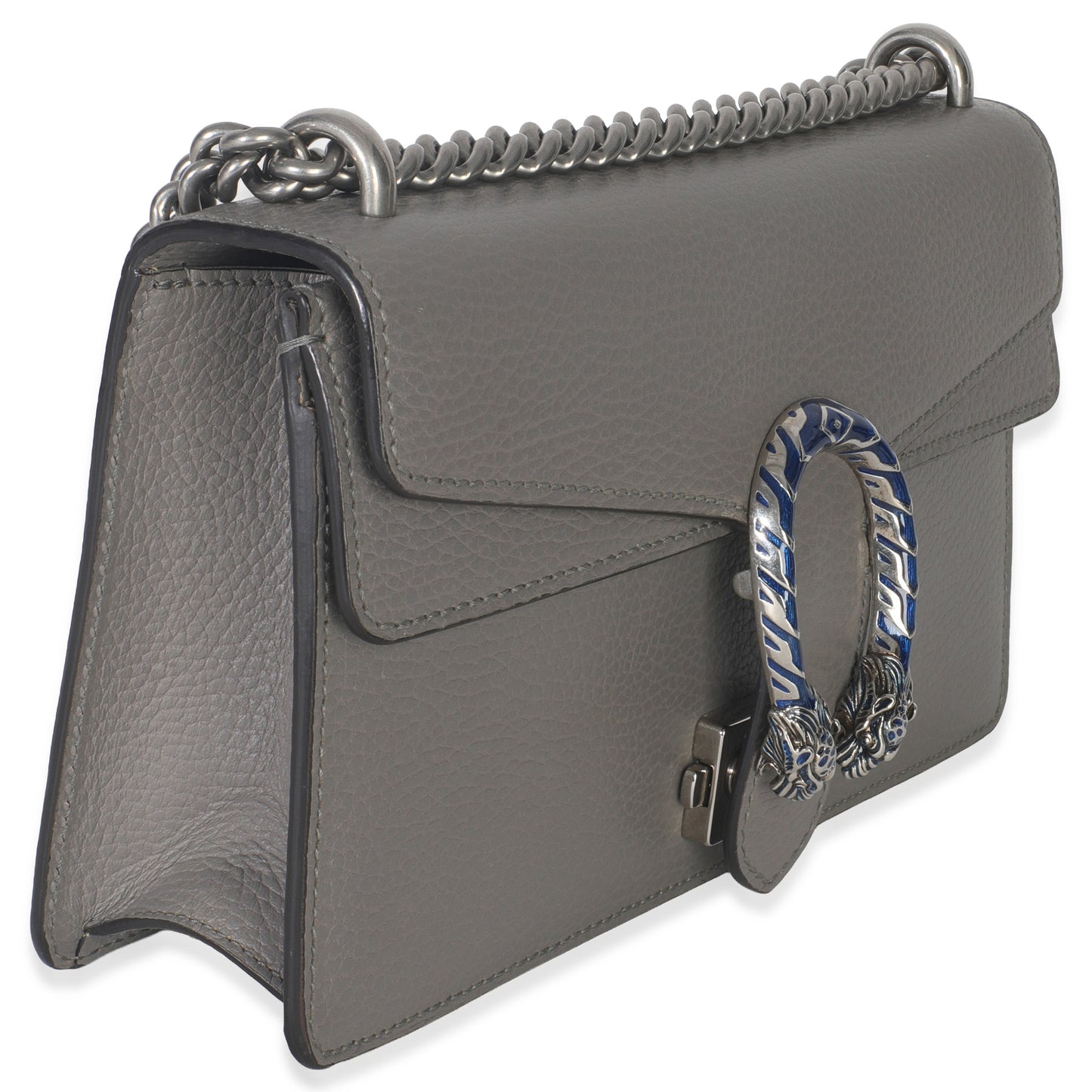 Gucci Dusty Grey Pebbled Calfskin Small Dionysus Shoulder Bag
