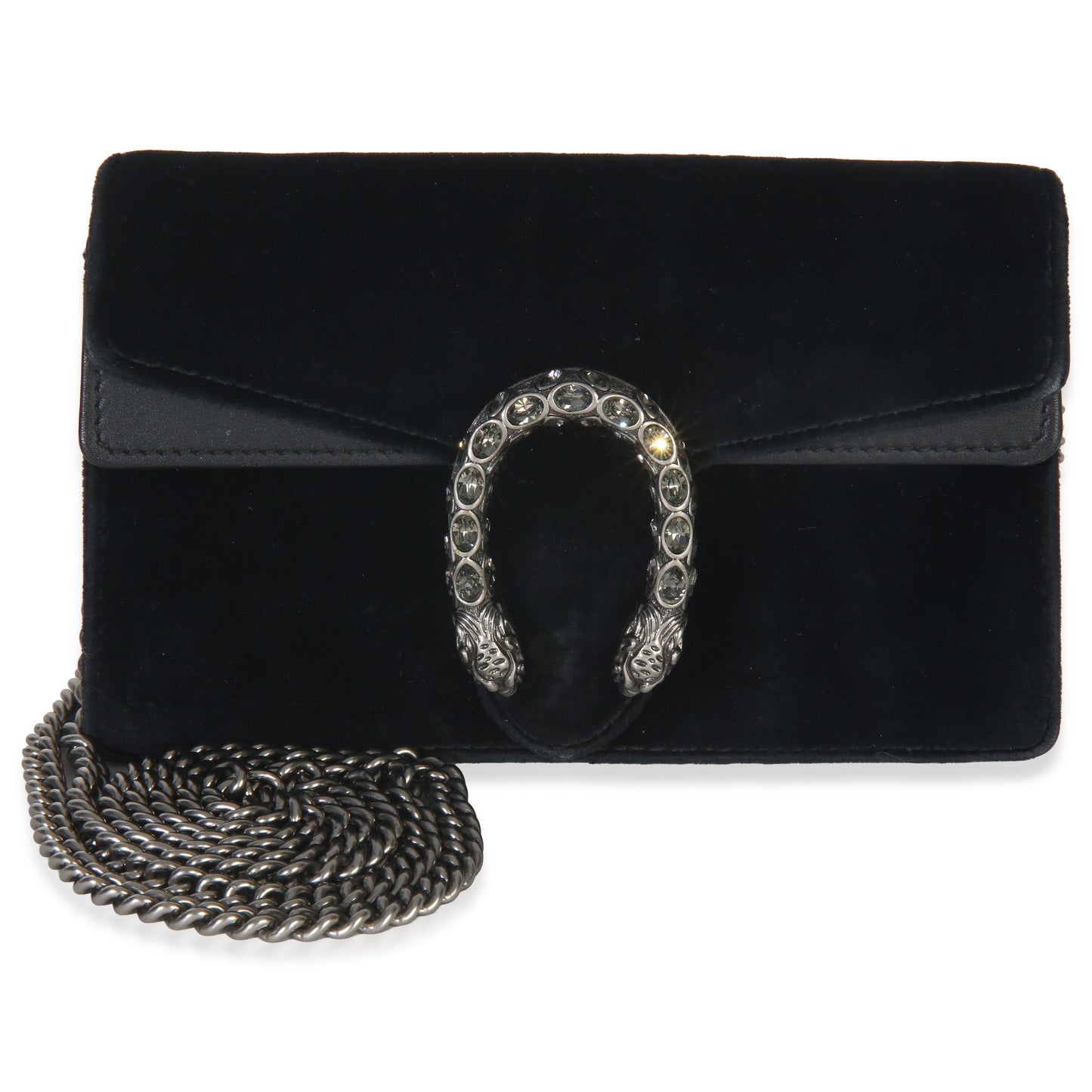 Gucci Black Velvet Super Mini Dionysus Chain Bag