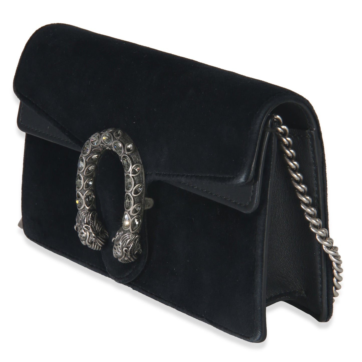 Gucci Black Velvet Super Mini Dionysus Chain Bag