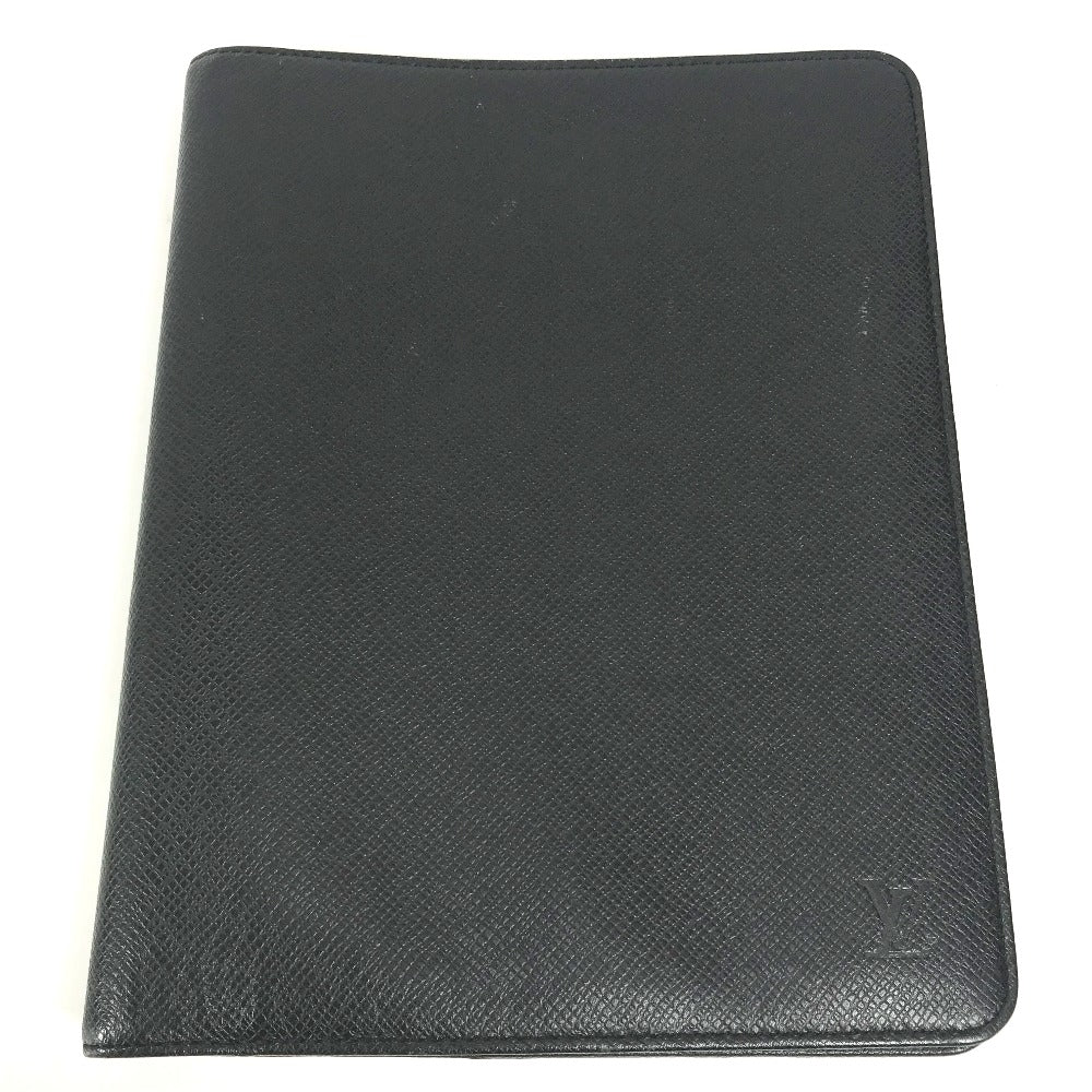 LOUIS VUITTON Note cover R20409 Taiga Leather black Taiga Agenda Bureau mens