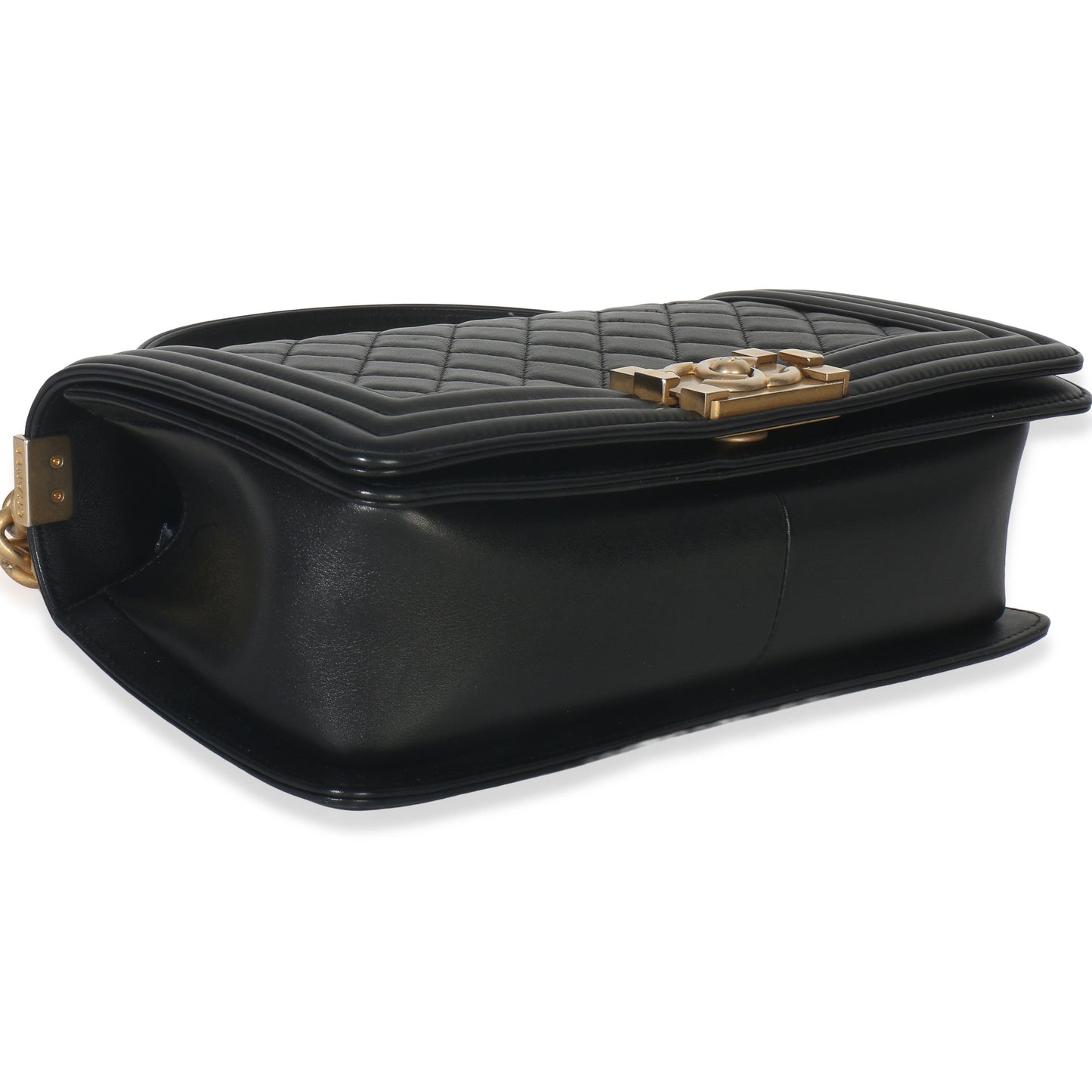 Chanel Black Quilted Lambskin Old Medium Boy Bag