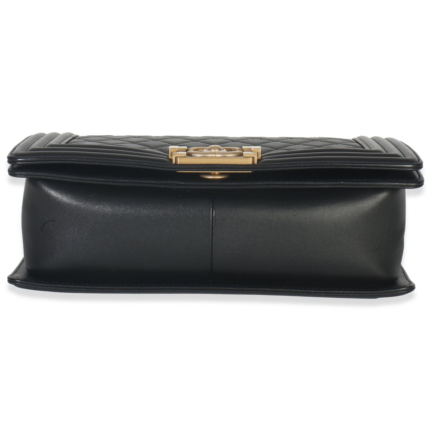 Chanel Black Quilted Lambskin Old Medium Boy Bag