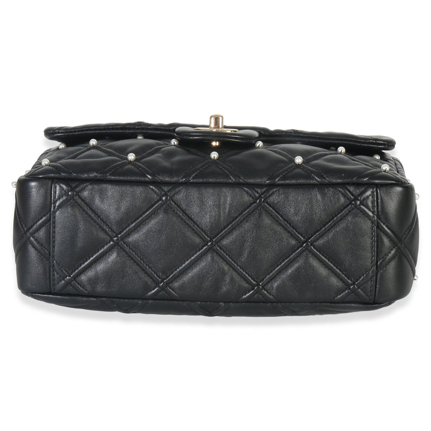 Chanel Black Pearl Studded Lambskin Medium CC Flap Bag