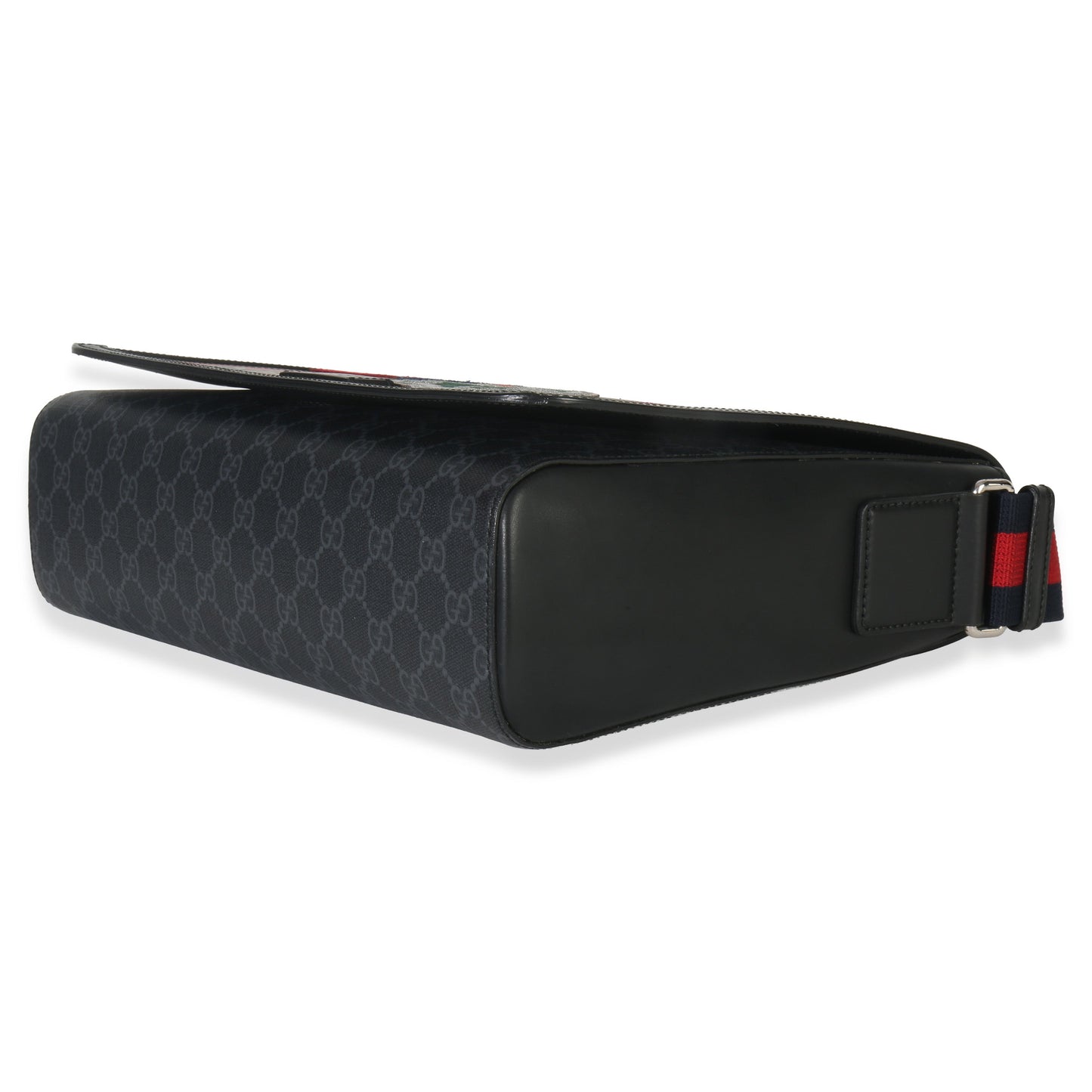 Gucci Black GG Supreme Canvas Night Courrier Flap Messenger Bag