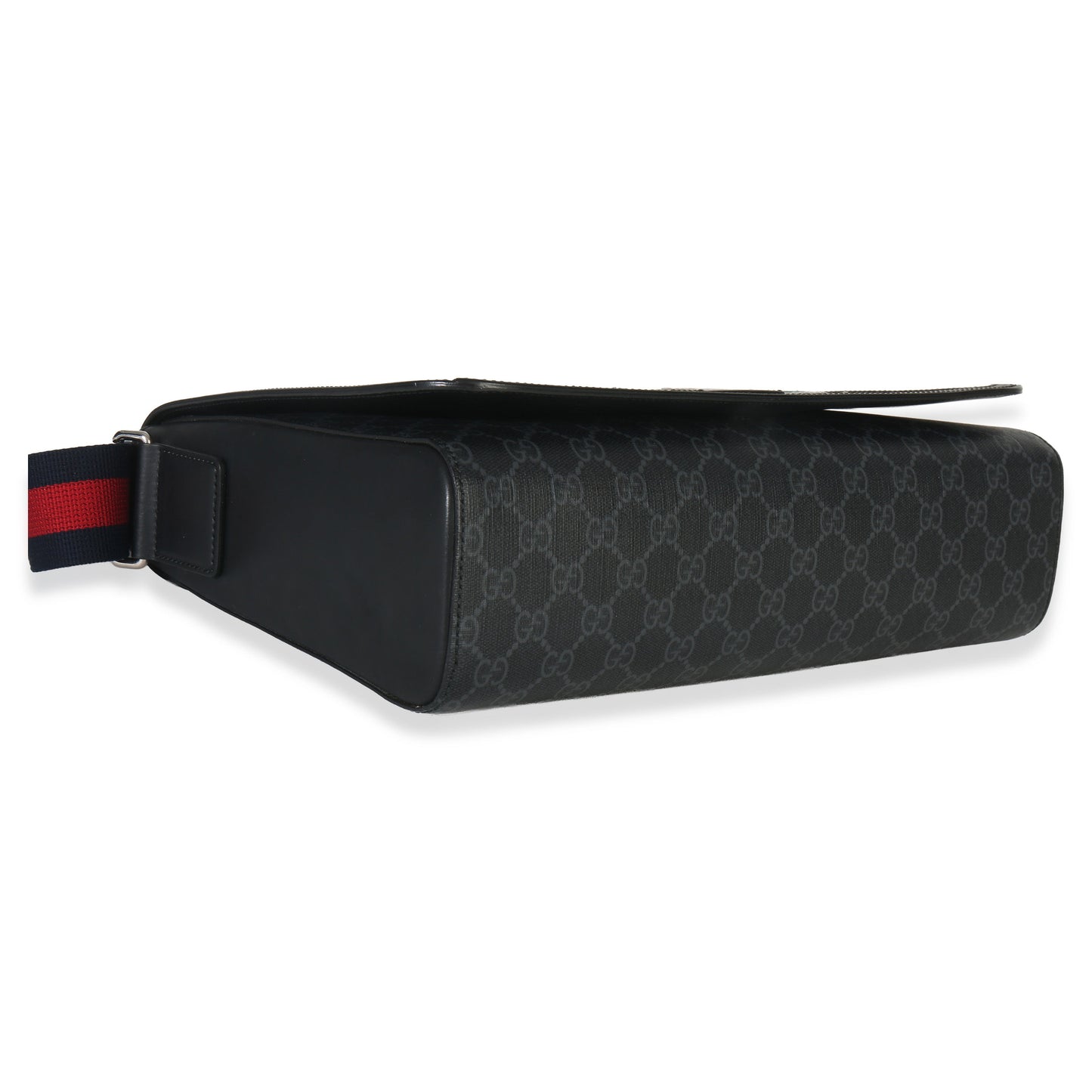 Gucci Black GG Supreme Canvas Night Courrier Flap Messenger Bag