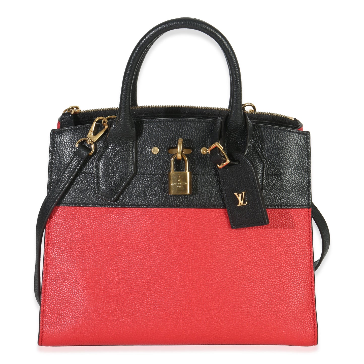 Louis Vuitton Black Red Taurillon City Steamer PM