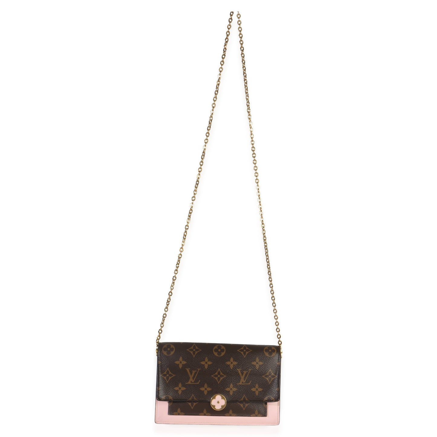Louis Vuitton Rose Ballerine Monogram Canvas Flore Chain Wallet