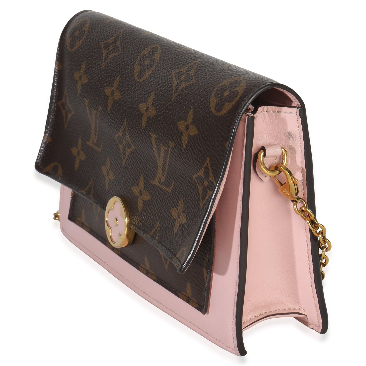 Louis Vuitton Rose Ballerine Monogram Canvas Flore Chain Wallet