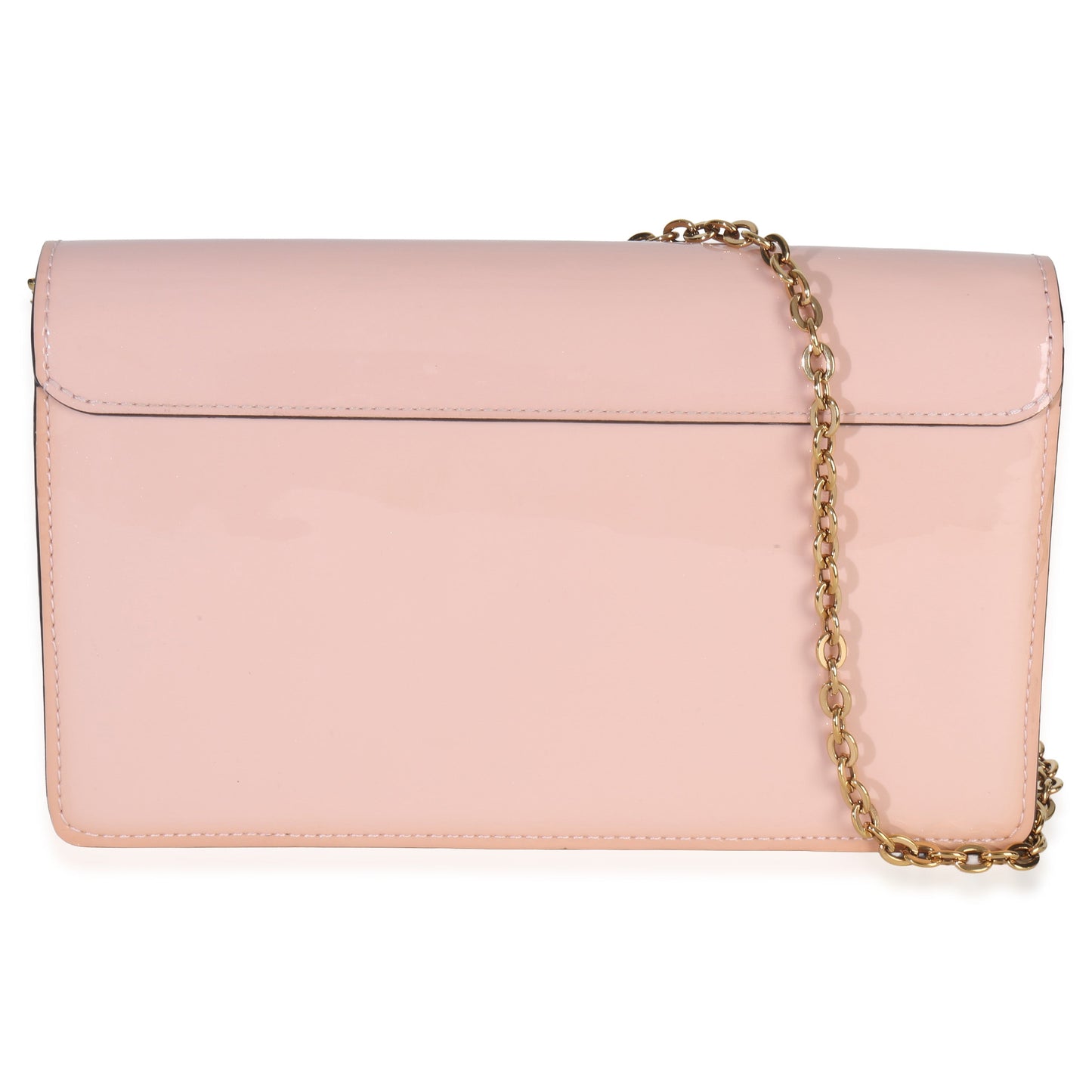 Louis Vuitton Rose Ballerine Monogram Vernis Cherrywood Chain Wallet