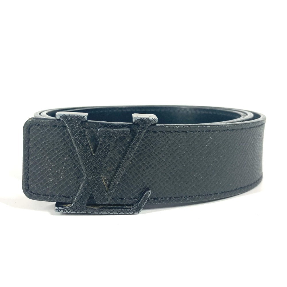 LOUIS VUITTON belt M6897V Taiga Leather black Taiga Santur LV Initial 35MM 85
