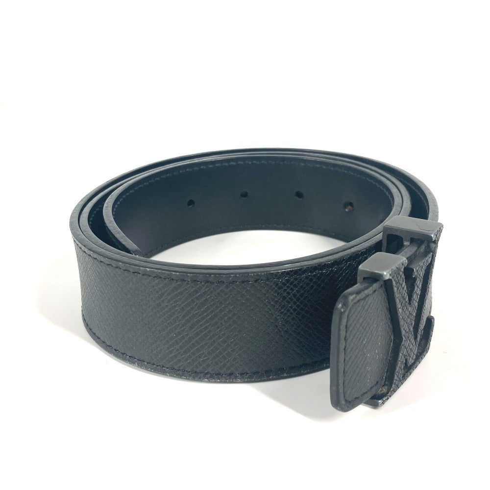 LOUIS VUITTON belt M6897V Taiga Leather black Taiga Santur LV Initial 35MM 85