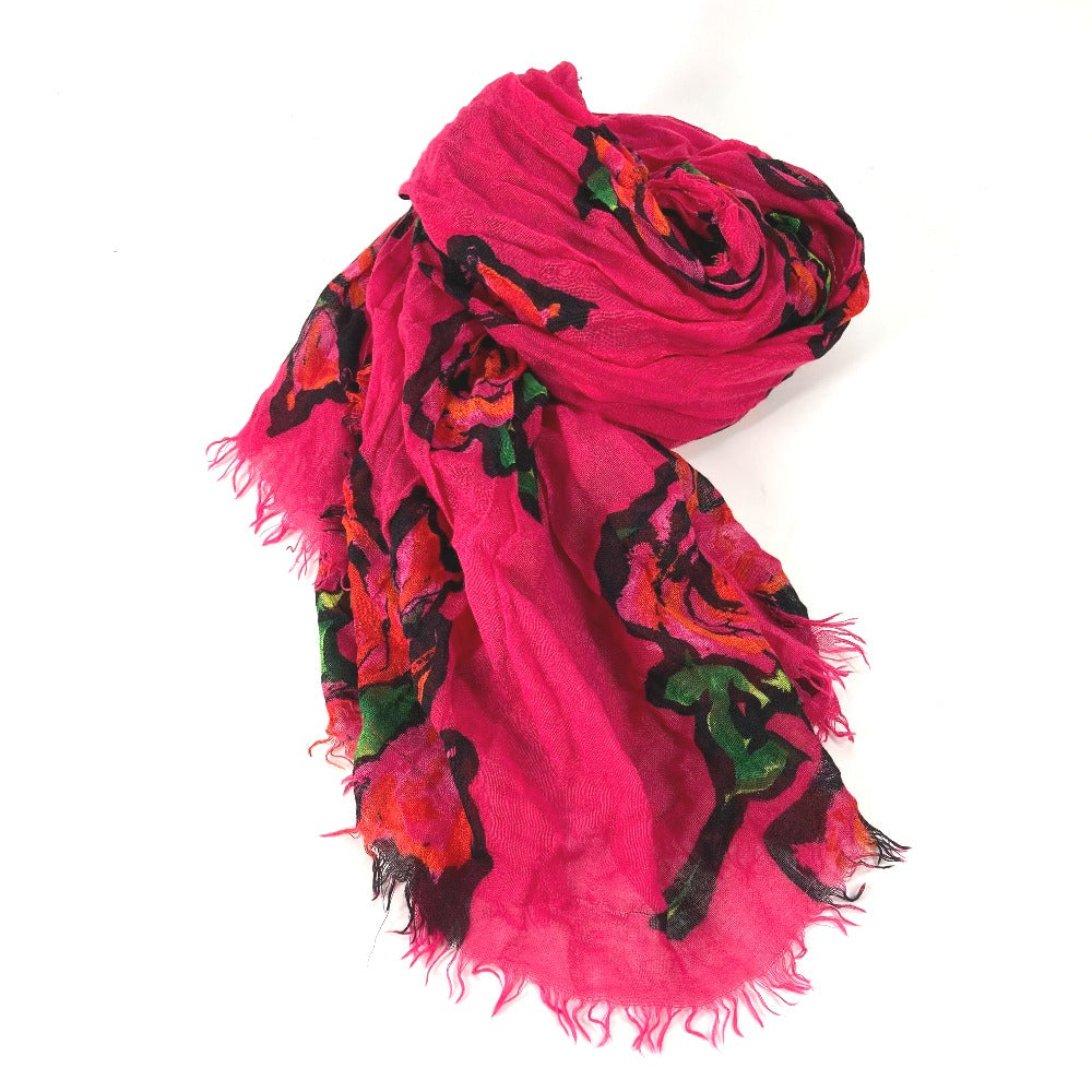 LOUIS VUITTON Stall M72379 Cashmere, Silk pink Shawl fringe Etoll rose graffiti Women