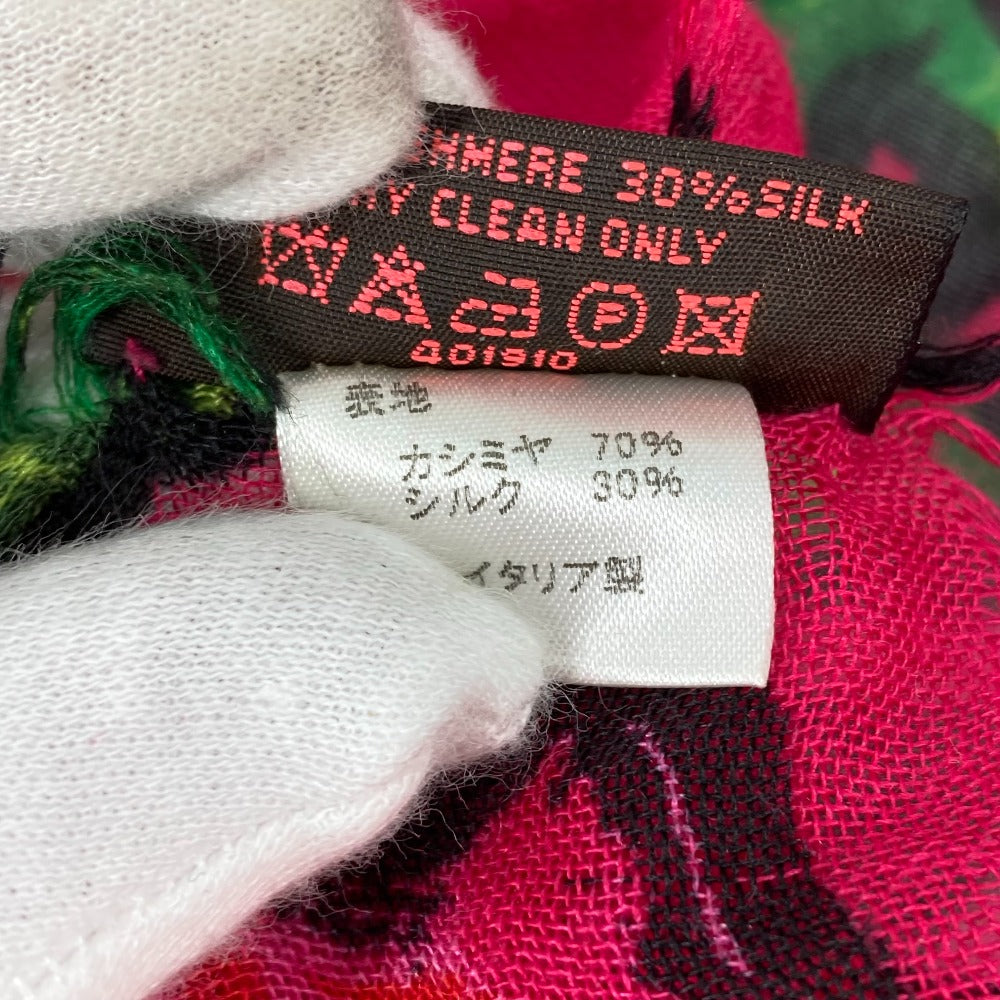 LOUIS VUITTON Stall M72379 Cashmere, Silk pink Shawl fringe Etoll rose graffiti Women