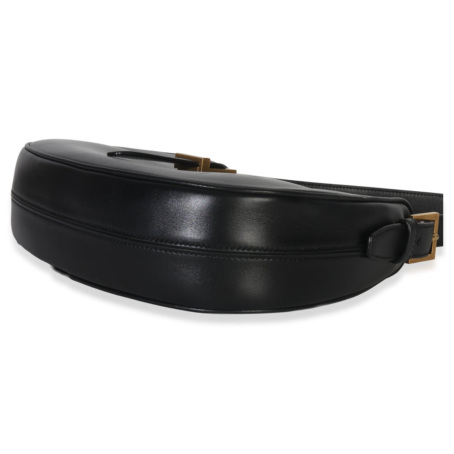 Saint Laurent Black Smooth Calfskin Le Fermoir Hobo