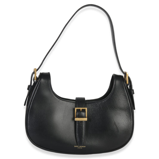 Saint Laurent Black Smooth Calfskin Le Fermoir Hobo