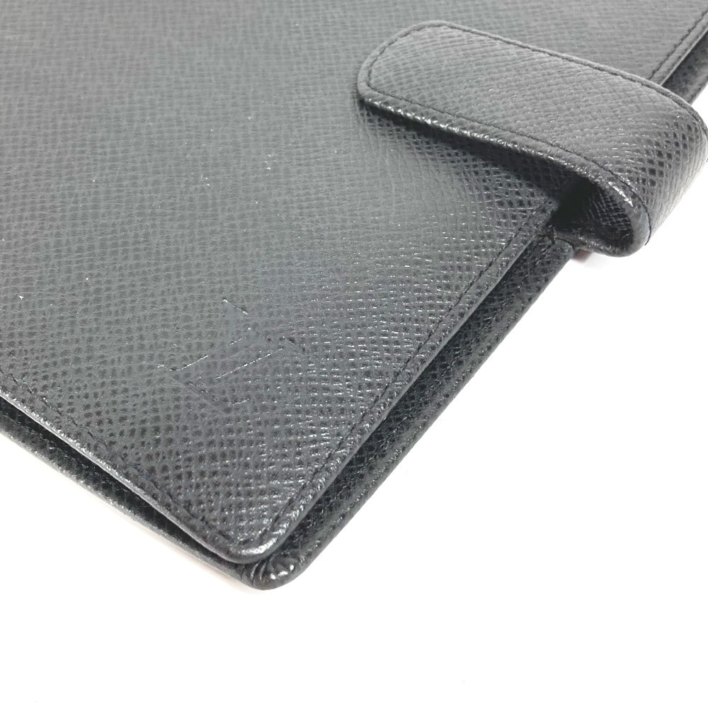 LOUIS VUITTON Notebook cover R20222 Taiga Leather black Taiga Agenda MM mens