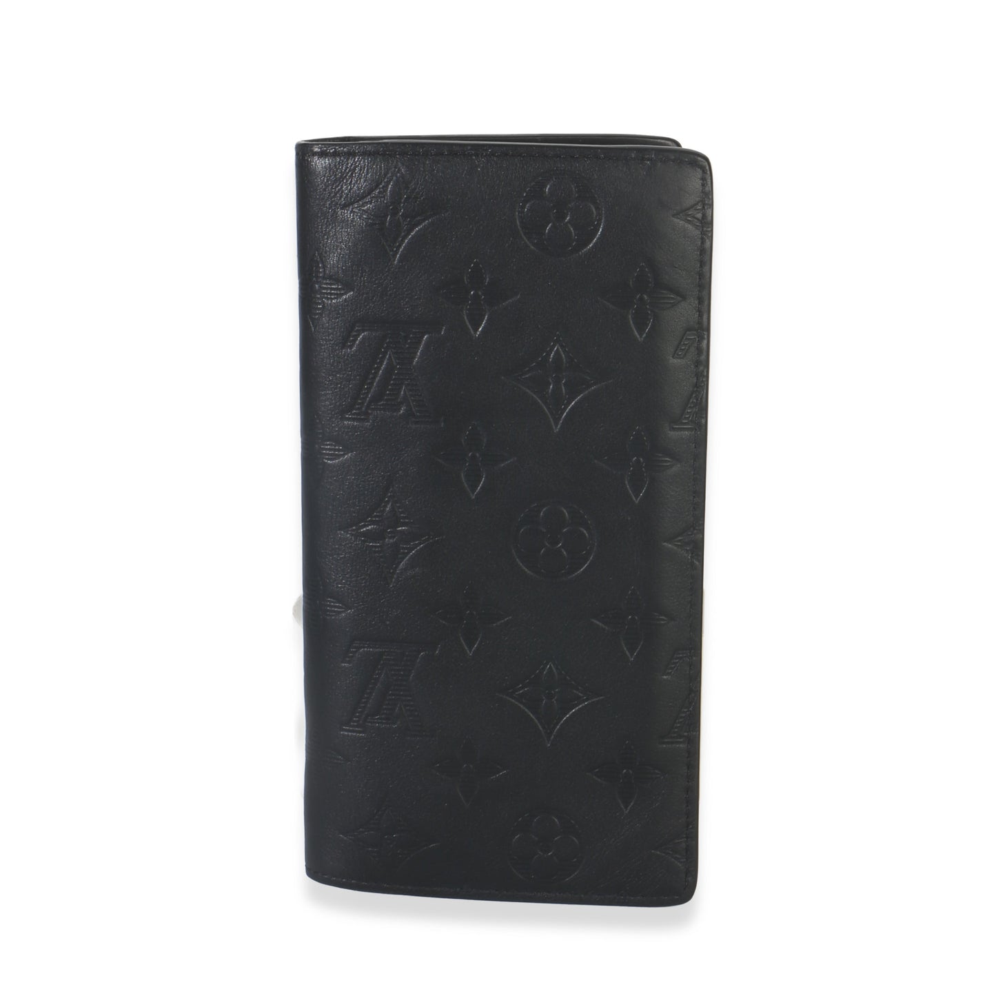 Louis Vuitton Black Monogram Shadow Calfskin Brazza Wallet
