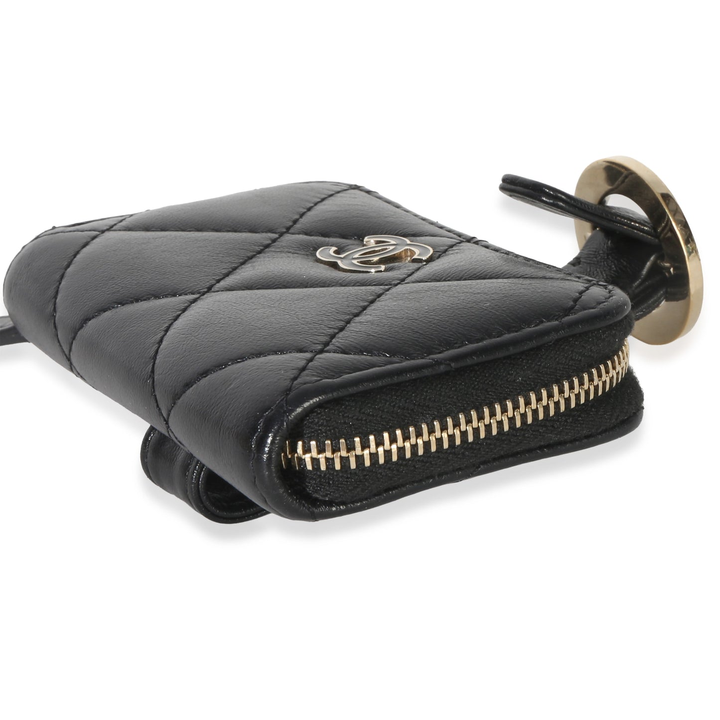 Chanel Black Quilted Lambskin Coin Purse Bracelet