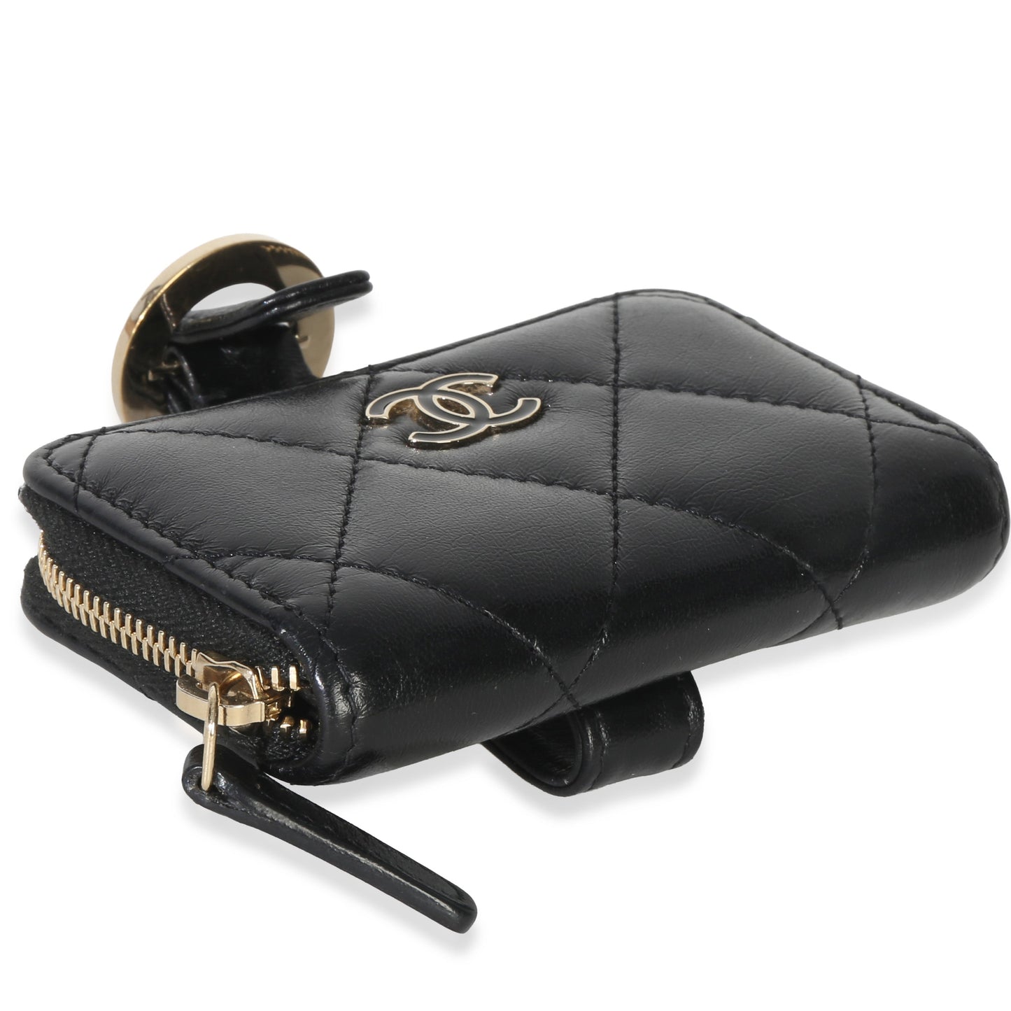 Chanel Black Quilted Lambskin Coin Purse Bracelet