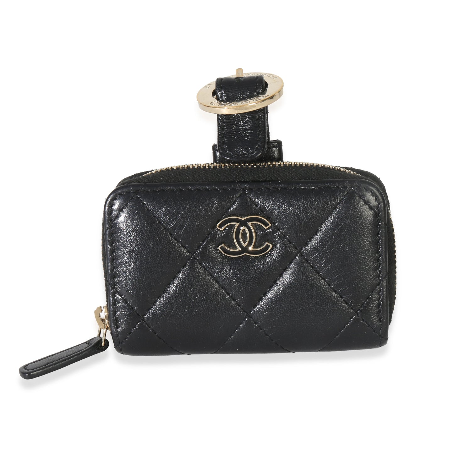 Chanel Black Quilted Lambskin Coin Purse Bracelet