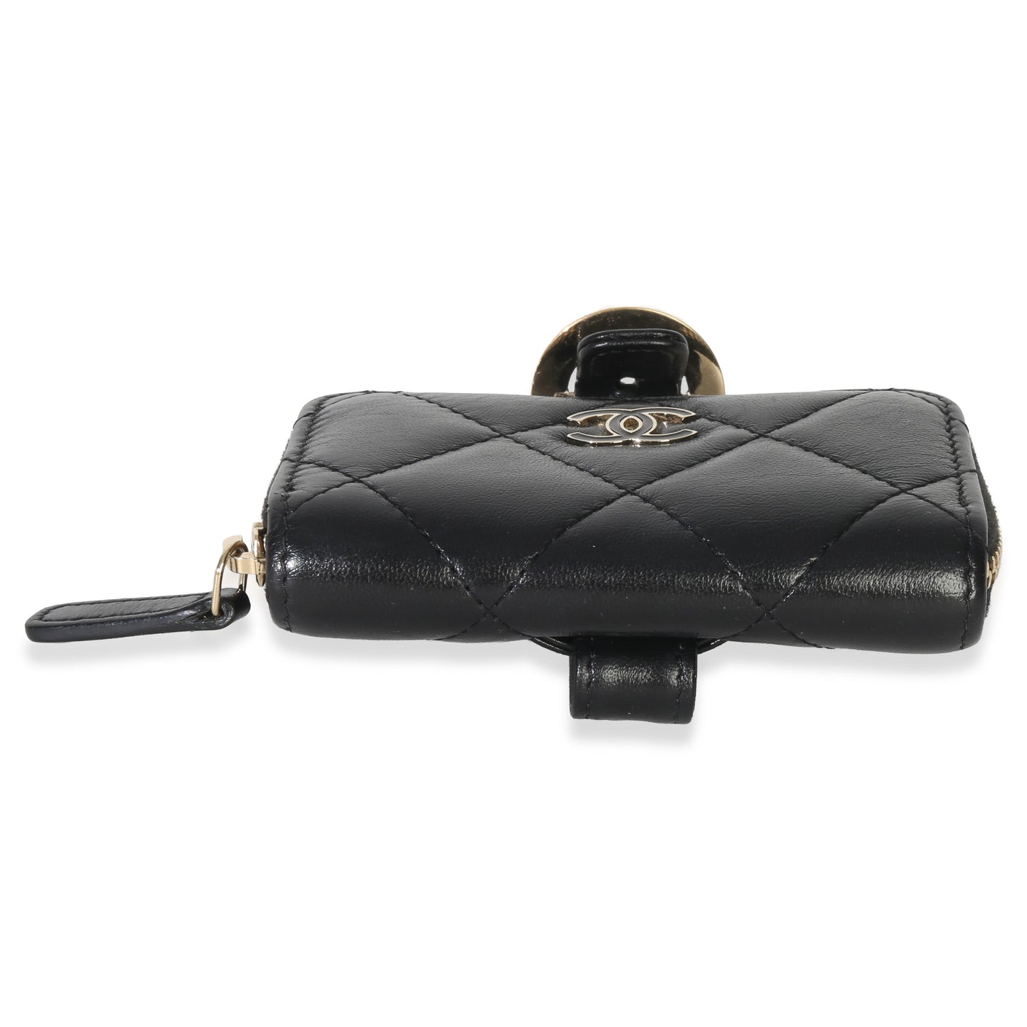 Chanel Black Quilted Lambskin Coin Purse Bracelet