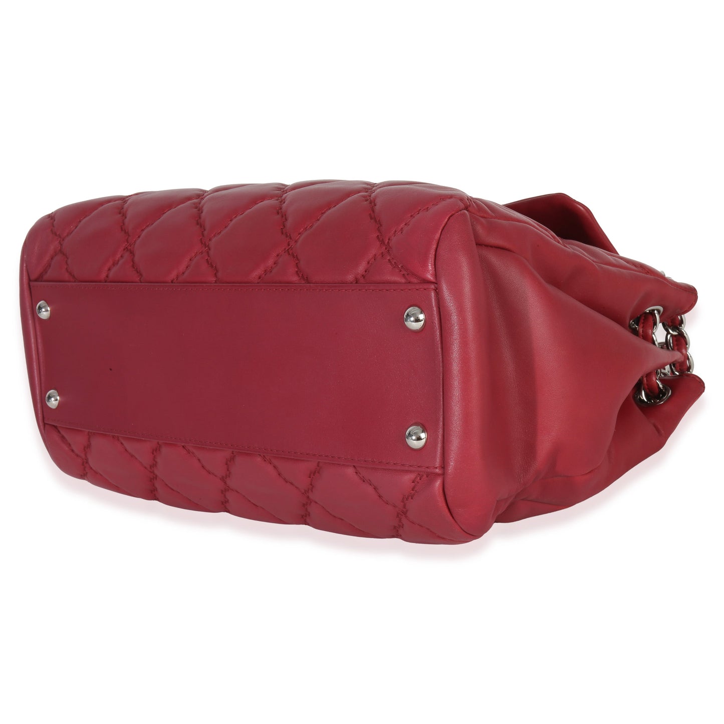 Chanel Red Quilted Lambskin Hampton Large Flap Bag