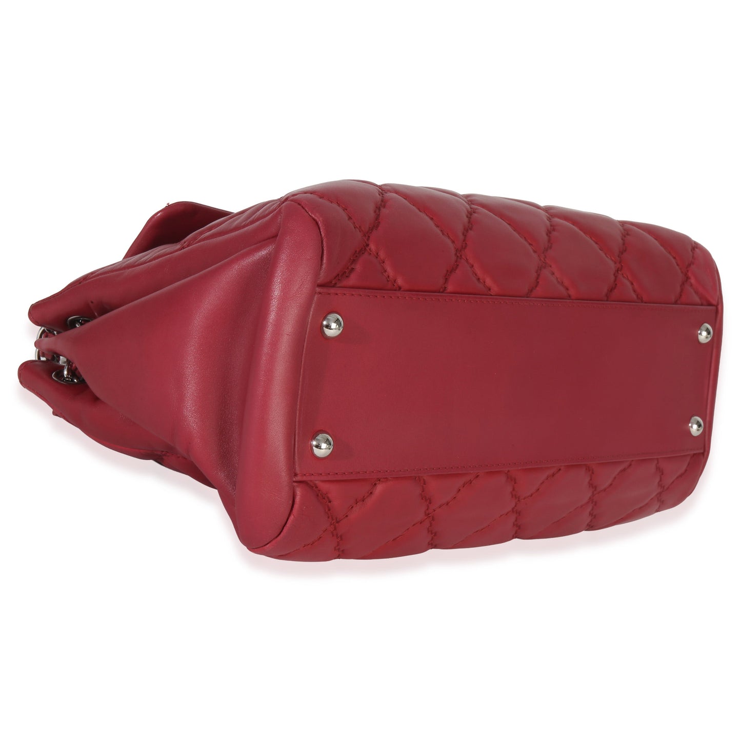 Chanel Red Quilted Lambskin Hampton Large Flap Bag