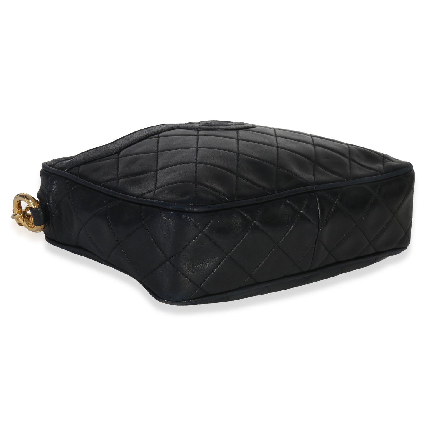 Chanel Vintage Black Quilted Lambskin Small Tassel Camera Bag