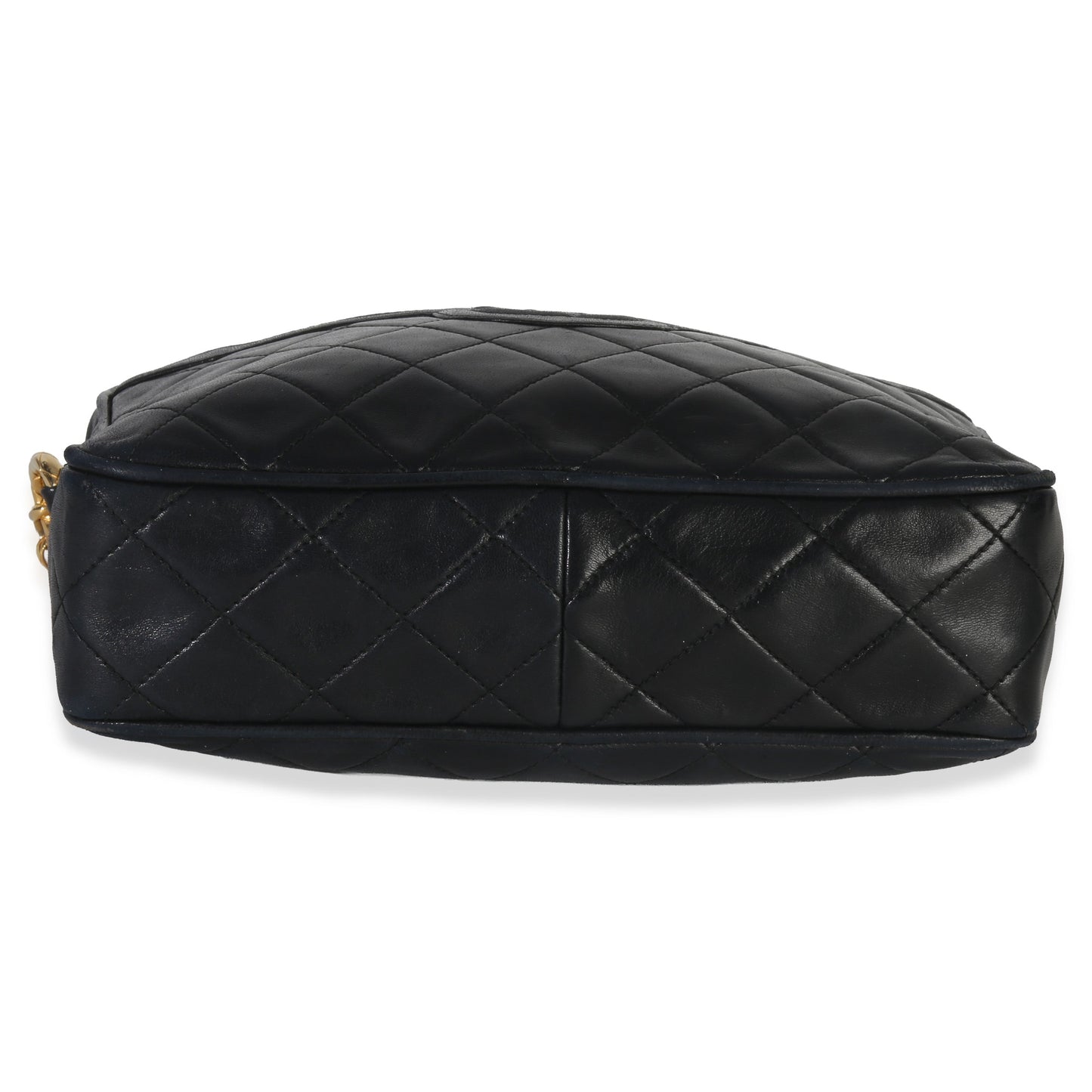 Chanel Vintage Black Quilted Lambskin Small Tassel Camera Bag