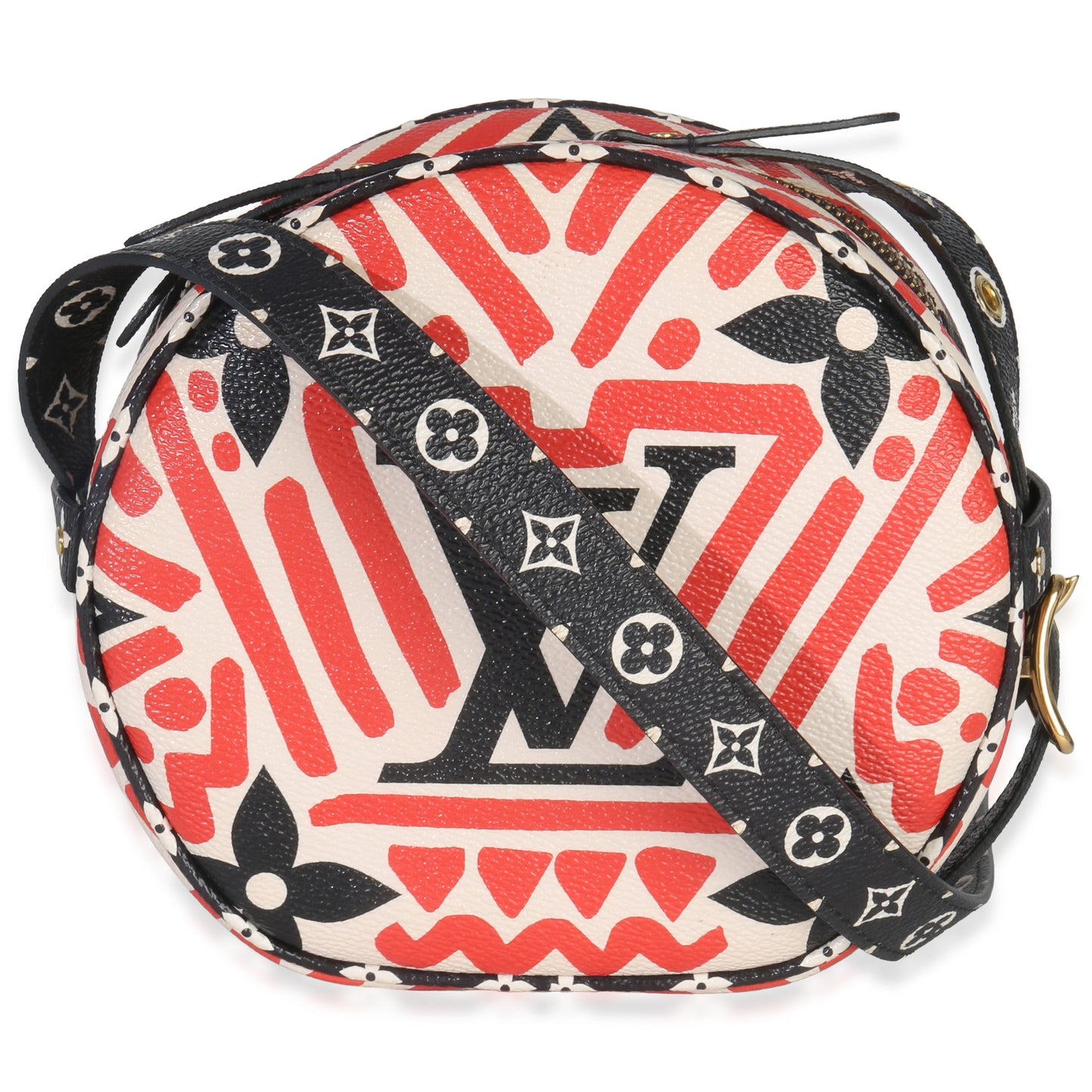 Louis Vuitton Cream Red Giant LV Crafty Boite Chapeau Souple Bag PM
