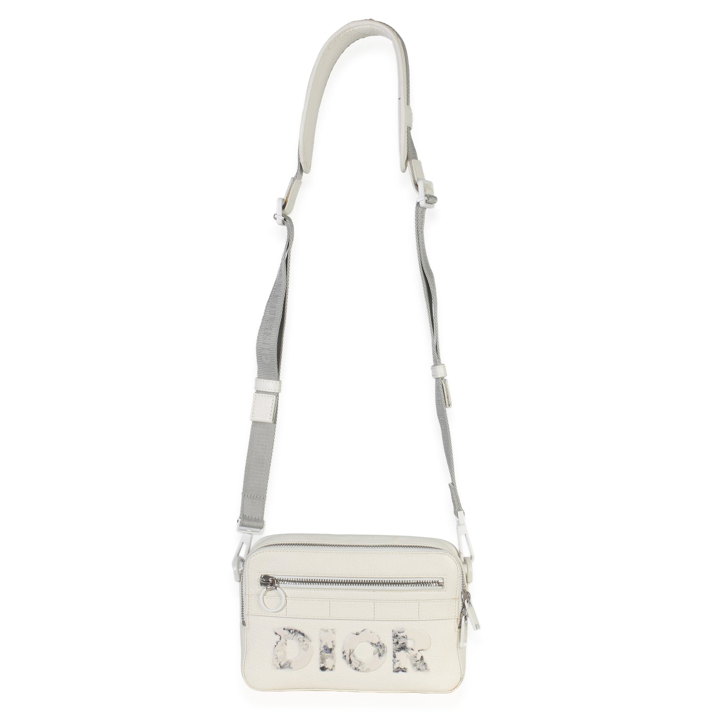 Dior X DANIEL ARSHAM White Grained Calfskin Safari Messenger