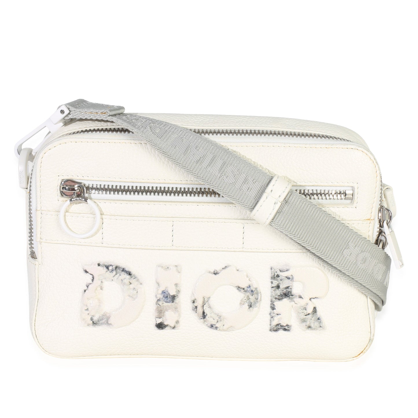 Dior X DANIEL ARSHAM White Grained Calfskin Safari Messenger