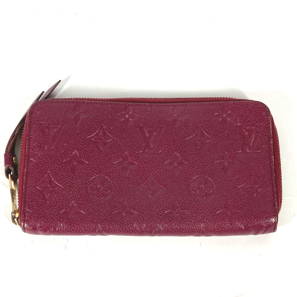 LOUIS VUITTON Long Wallet Purse M60359 Monogram Ann Platt Leather Red Monogram Ann Platt Portefeuille Wallet Ron Women