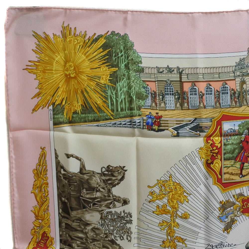 HERMES scarf silk pink SANSSOUCY Carre90 Women
