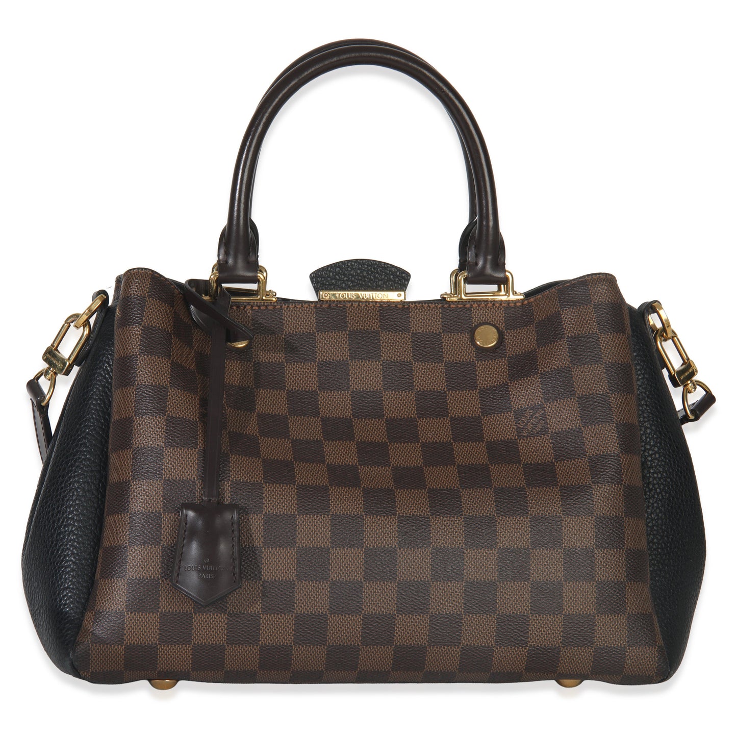 Louis Vuitton Black Taurillon Damier Ebene Canvas Brittany Bag