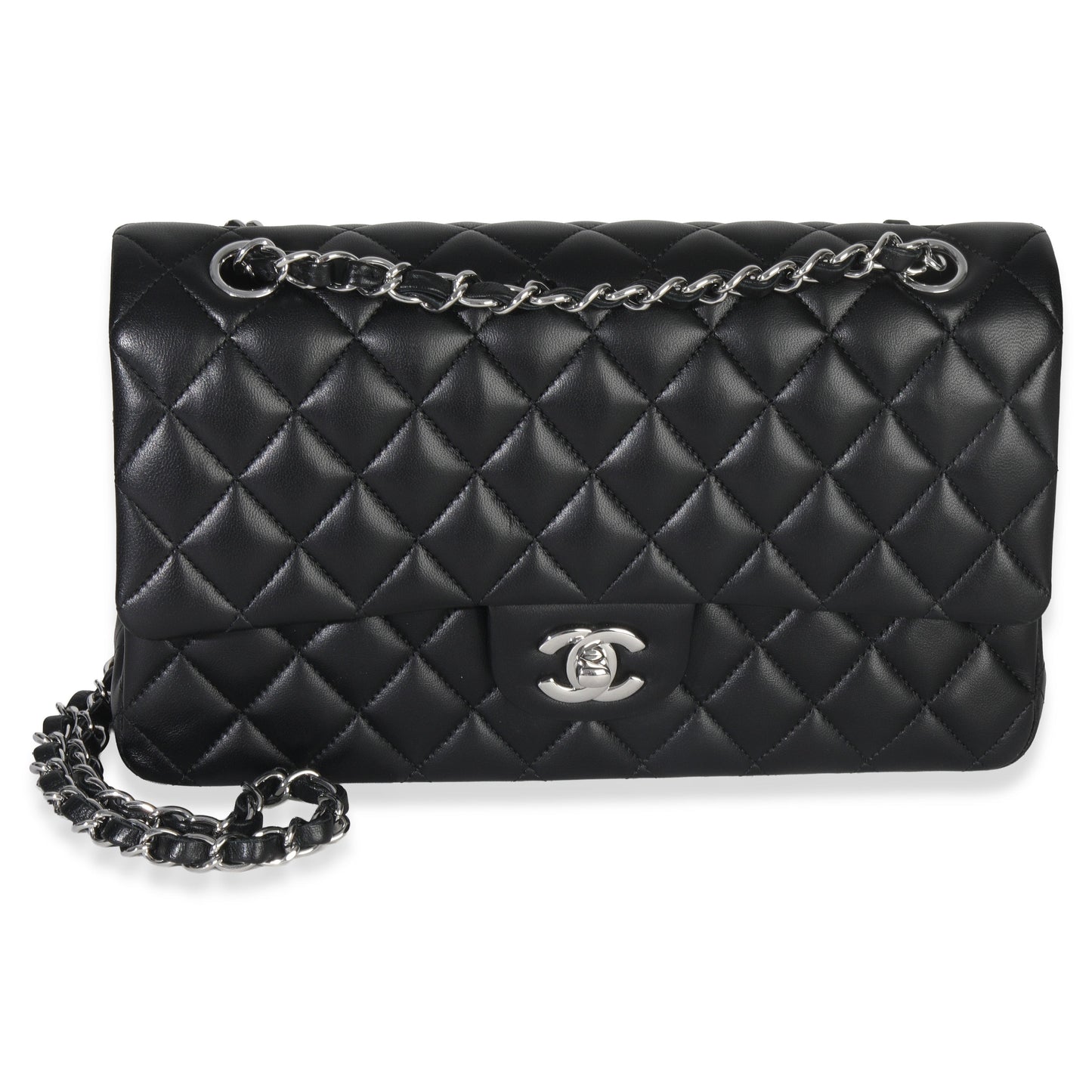 Chanel Black Quilted Lambskin Medium Classic Double Flap Bag