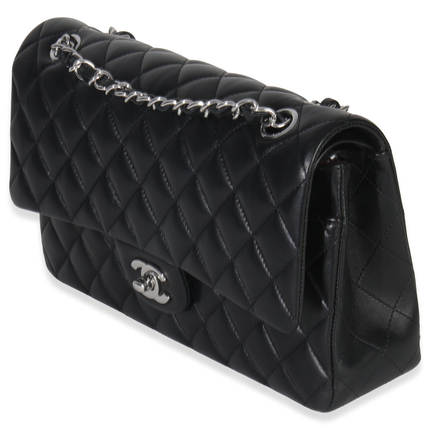 Chanel Black Quilted Lambskin Medium Classic Double Flap Bag