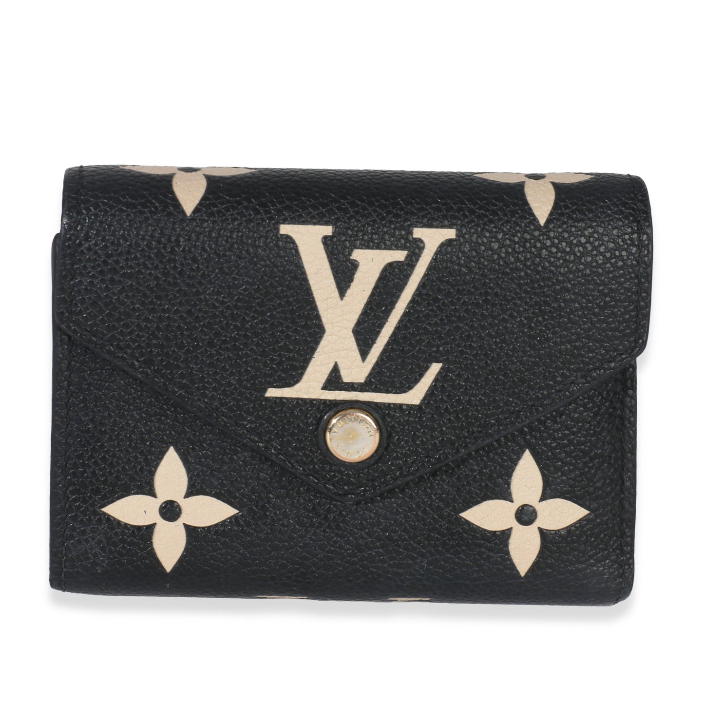 Louis Vuitton Black Beige Bicolor Giant Monogram Empreinte Victorine Wallet