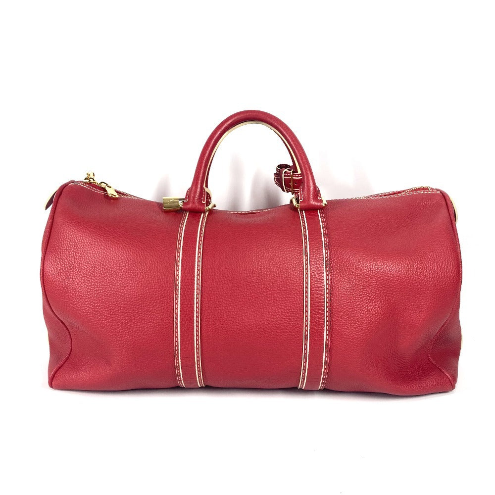 LOUIS VUITTON Boston Duffel bag M95137 leather Red Tobaco Keepall 50