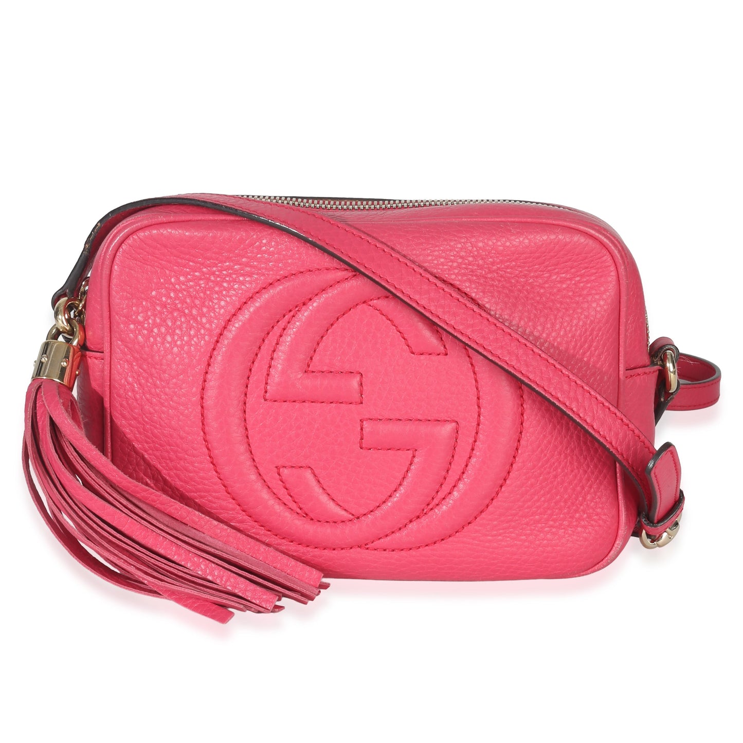 Gucci Pink Pebbled Calfskin Small Soho Disco Crossbody