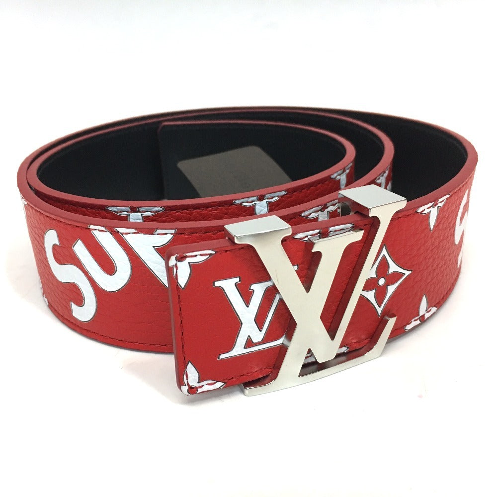 LOUIS VUITTON belt MP015 leather Red Louis Vuitton x Supreme Monogram Saintur LV Initial mens 100/40