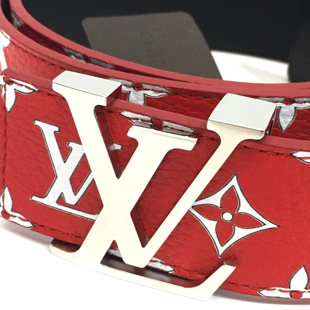 LOUIS VUITTON belt MP015 leather Red Louis Vuitton x Supreme Monogram Saintur LV Initial mens 100/40