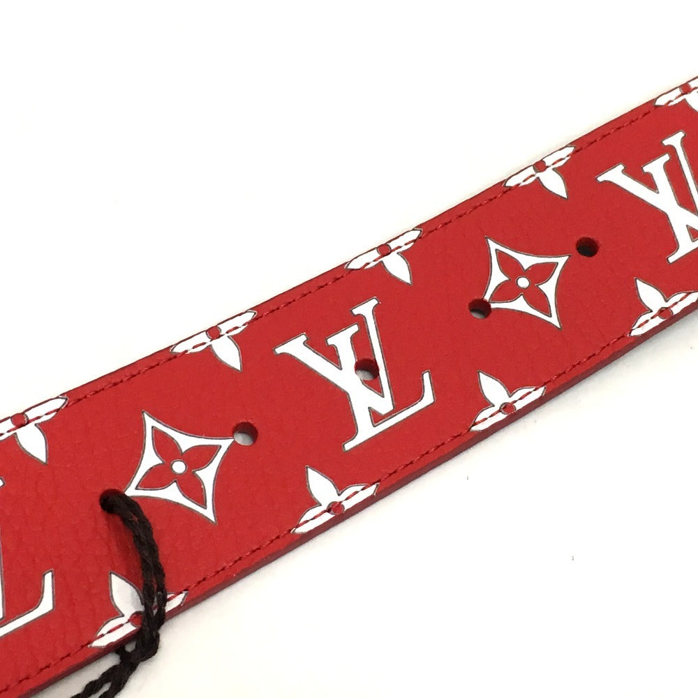 LOUIS VUITTON belt MP015 leather Red Louis Vuitton x Supreme Monogram Saintur LV Initial mens 100/40